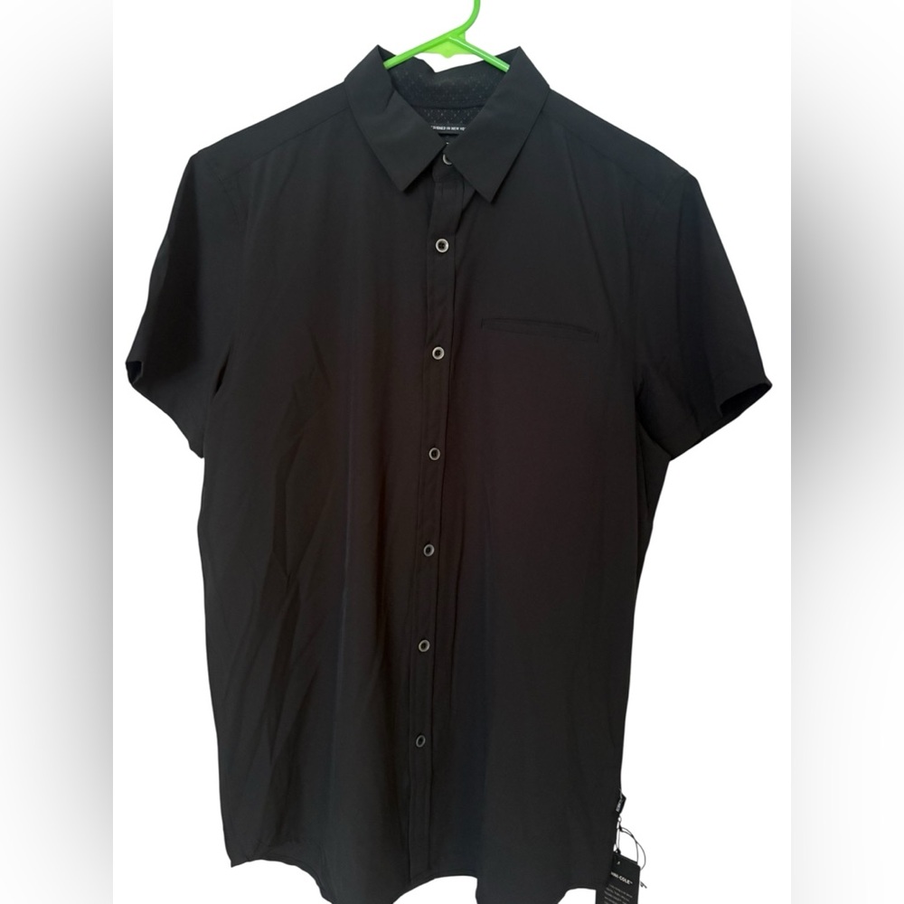 Kenneth Cole New York Black Casual Button Down Shirt size M NWT
